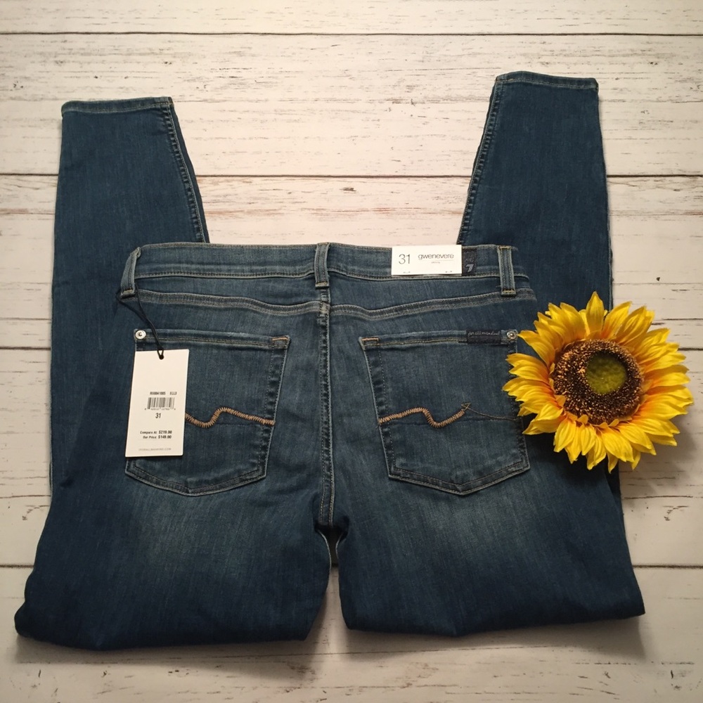 7 for All Mankind Gwenevere Skinny Jeans Inseam 29 - Picture 2 of 7